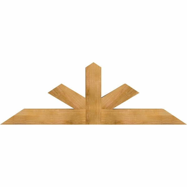 Ekena Millwork Saratoga Rough Sawn Timber Gable Bracket, Western Red Cedar, 72"W x 24"H x 6"D x 6"F, 8/12 Pitch GBW072X24X0606SAR00RWR - main